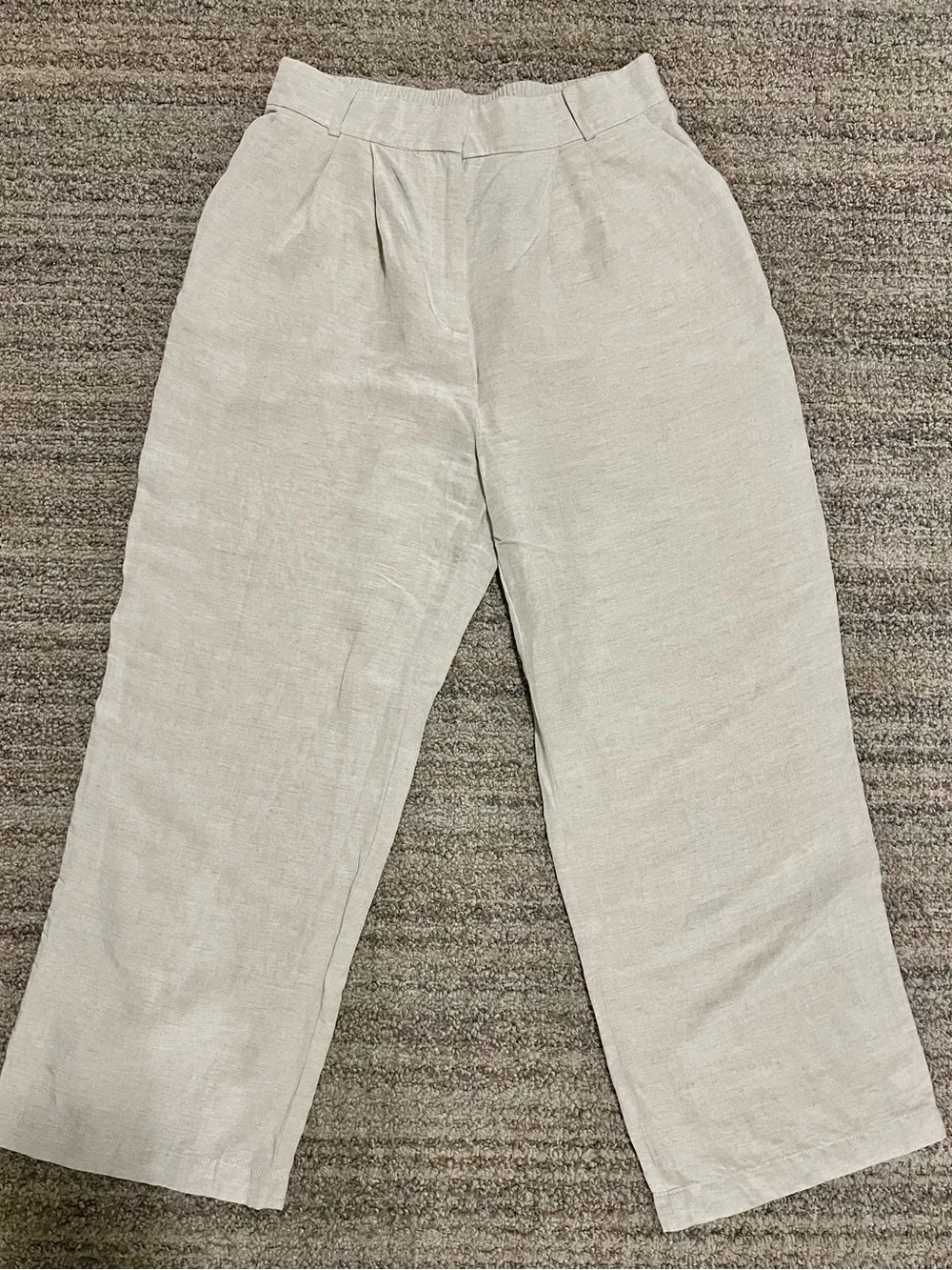 H&M Beige Wide Leg Linen Pants